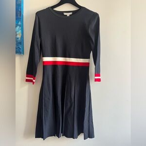 New Tommy Hilfiger blue white fit and flare dress